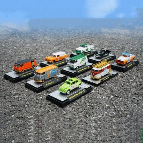 1/64M2 car model VW bus Dodge Chevrolet Ford pickup American muscle car alloy casting simulation car model collection