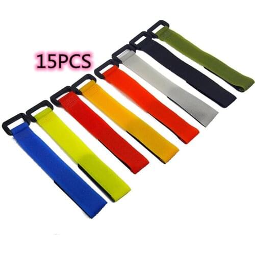 15pcs/lot Fishing Rod Tie Holders Straps Belts Suspenders Fastener Hook Loop Cable Cord Ties Belt Fishing Tools Accessories