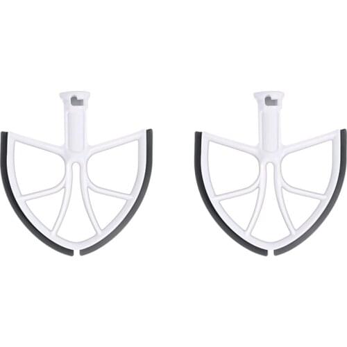 2Pcs Flex Edge Beater Flat Beater Paddle With Silicone Edges Spare Replacement Parts For KitchenAid 6 QT Bowl Lift Stand Mixer