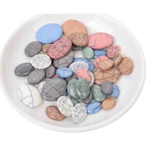20Pcs Mixed Resin Oval Multicolor Scrapbooking Cabochon Flatback Embellishments Cute Planar Resin Decorative Crafts Supplies DIY
