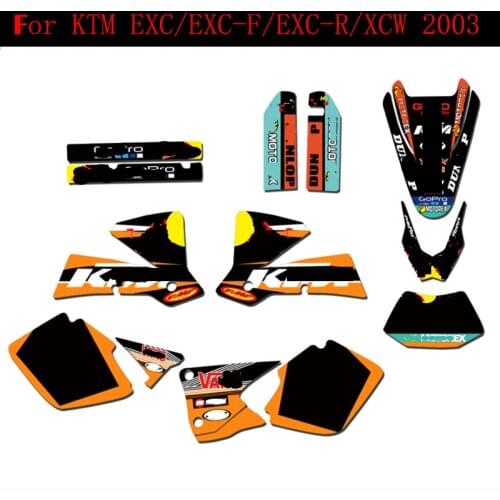 2003 For KTM 125 200 250 300 400 450 525 EXC EXC-F EXC-R XCW Custom Motocross Graphics Backgrounds Stickers Decal Kit Dirt Bike
