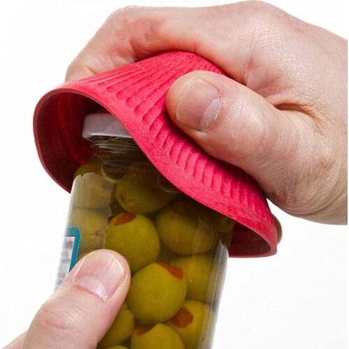 3Pcs Multipurpose Home Silicone Jar Opener Pot Holder Anti-Skid Bottle Grip Pad Multifunctional Corkscrew Kitchen Tools