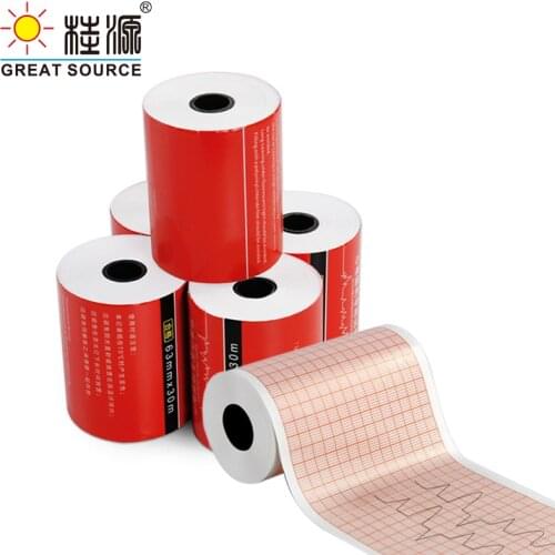 63mm Medical Electrocardiogram Recording Paper 3 Leads 60g Pulp Paper 30meters(10Rolls)
