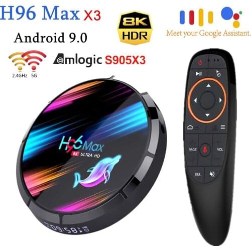 2020 New H96 MAX X3 Android 9.0 TV Box 4GB 128GB 64GB 32GB Amlogic S905X3 Quad core 2.4G/5G Wifi 8K Bluetooth4.0 Set top box