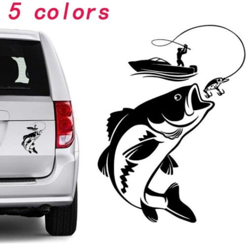 Car Sticker fish stickers waterproof stickers on the walls Black White red green blue