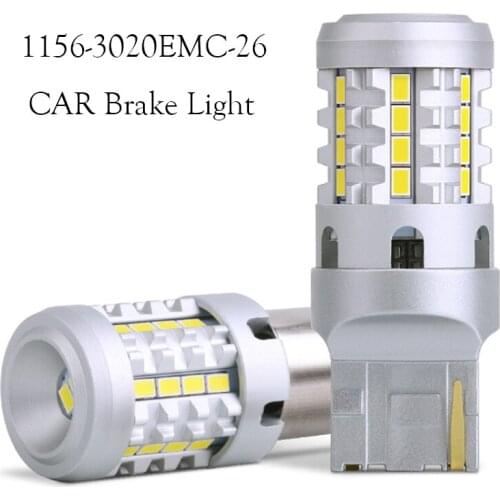 1156 BA15S P21W 7440 W21W 3020 26smd Car Led Brake Light Daytime Running DRL Reversing Lights Super Bright 12V white yellow