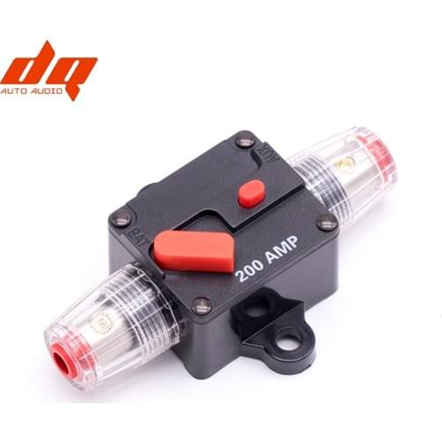 80A - 200A Car Fuse Box Audio Amplifier Circuit Breaker Manual Reset Fuse Holder for System Protection Boat Fuse Block Blade 4GA