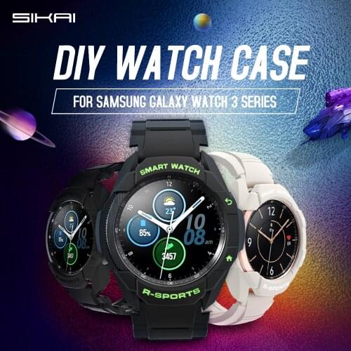 Cases for Samsung Galaxy Watch3 smart watch 3 cover 45mm 41mm protector armor accessories strap band Bracelet R840 R850