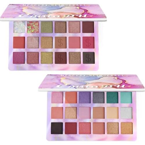 CmaaDu Matte Pearlescent Glitter Eyeshadow Palette 18Colors Shimmer Pigment Eye Shadow Palette Shiny Make Up Set Maquiagem