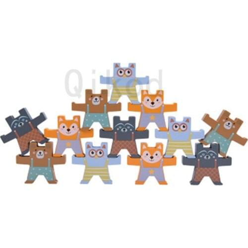 Montessori Educational Wooden toy 3D Winnie Balance toyWooden Sensory Mathematics Brain Training Early Intellectual Learning Toy