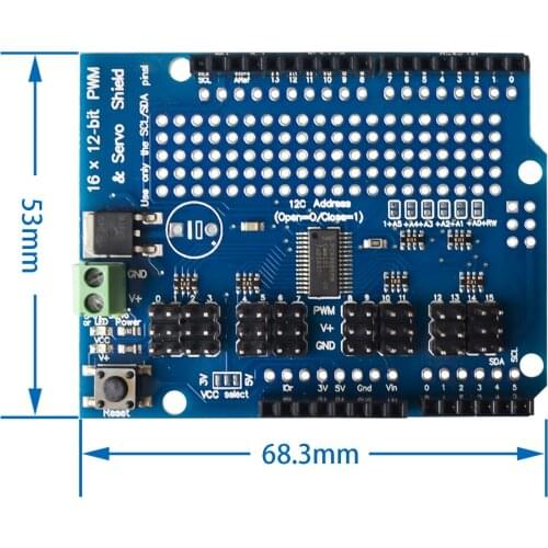 Motor/Stepper/Servo/Robot Shield for Arduino I2C v2 Kit w/ PWM Driver TOP