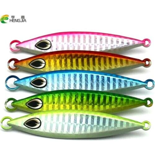 HENGJIA 1PCS High Quality Metal Jigging Spoon 30g /78mm 3D Eyes Artificial Bait Boat Fishing Jig Lures Lead Fish Fishing Lures