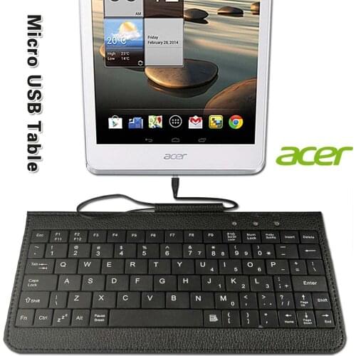 For Acer Iconia A1/Tab 7/8/Iconia B1/Tab B1/Iconia Talk S Tablet Foldable Case Cover with USB Wired Keyboard Stand Holder