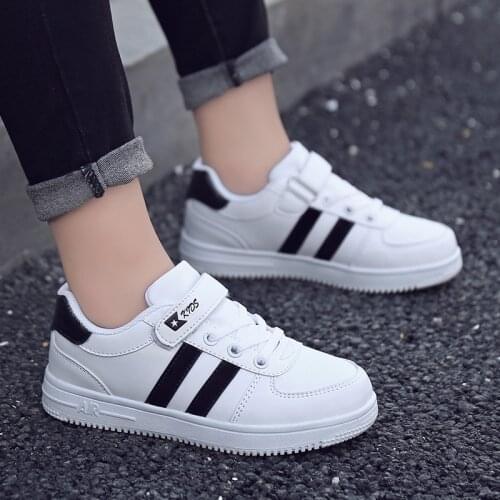 Boys Non-slip Fashion Sneakers Children Casual Shoes Boys Child Flats Kids Shoes Rubber Girls Students Unisex Walking Shoe White
