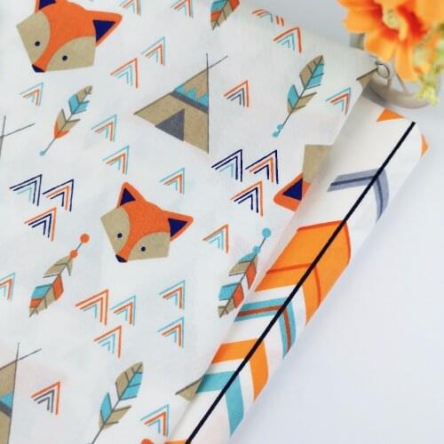 Fox Arrow 100% Cotton Fabric DIY Crib Bedding Decor Tissus au Metre Sewing Telas Tilda Quilt Patchwork Baby Dress Cloth Material