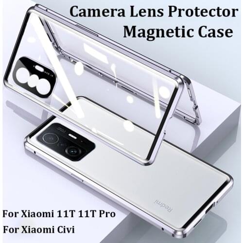 Magnetic Case For Xiaomi 11 Lite 10S 10T Pro POCO X3 Nfc Redmi K40 Note 9 Pro 5G Glass Cover Metal Bumper Camera Protector Case