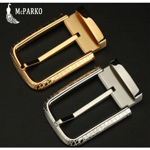 Metal waist belt buckle men Stainless steel pin buckle without belt Luxury brand design belt buckle Silver Golden 3.5cm 3.85cm