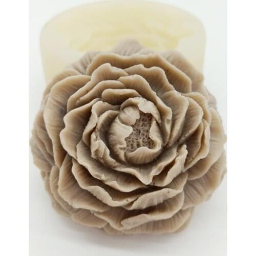 Minsunbak Large Size 3D Peony Silicone Mold DIY Handmade Soap Mold Sugarcraft Wedding Scented Candle Craft Tool
