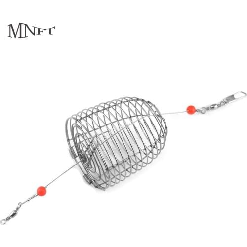 MNFT 1Pcs Large Stainless Steel Fishing Lure Cage Fish Bait Trap Basket Tackle Fishing Accessories