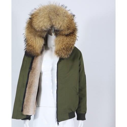 MENINA BONITA 2021 Men Bomber Parkas Waterproof Winter Jacket Natural Real Raccoon Fox Fur Coat Collar Hooded Thick Streetwear
