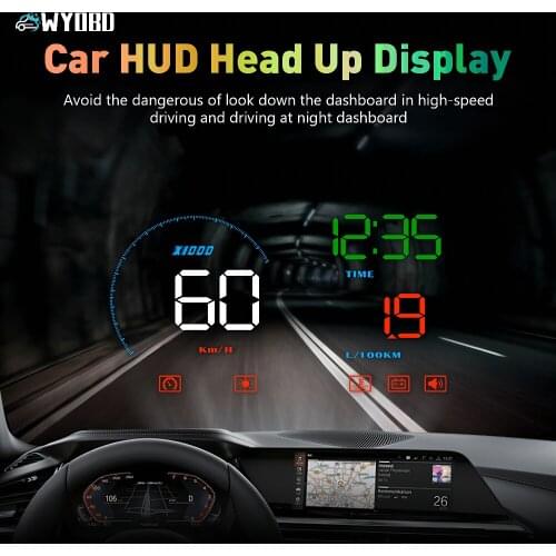 Newest Head Up Display Car OBDII EUOBD Windshield Projector HUD Shift Reminder Water Temp RPM fuel consumption speed alarm