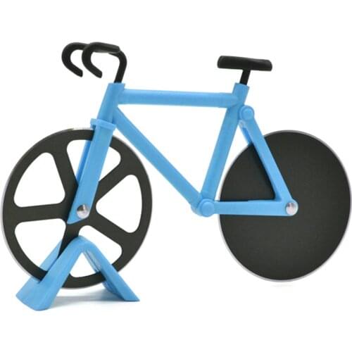 New Bicycle Pizza Cutter Wheel Non-stick Dual Cutting Wheels Stainless Steel Bike Pizza Slicer For Pizza Lovers Holiday Vacation