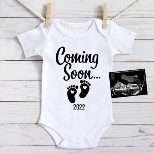 Baby Announcement Baby Coming Soon 2022 Baby Rompers Clothes Bodysuits Cotton Newborn Body Baby Ropa Onesies New Dad Gift