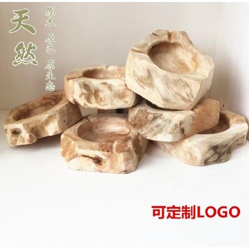 Creative Wooden Ashtray Natural Wood Cool Ashtray Creative Gifts / Classic Tabletop Decoration Pocket Car Ashtray(A312)