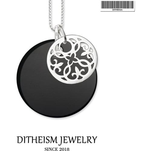 Link Chain Necklace Arabesque Ornament, 2018 New Fashion 925 Sterling Silver Jewelry Trendy Gift For Women Girls