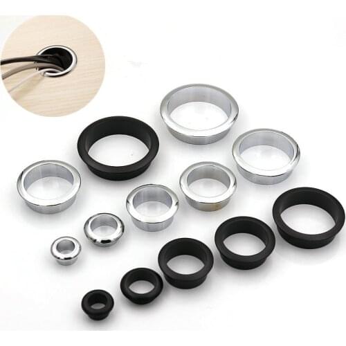Computer Desk Cable Grommets Wire Hole Cover Cabinet Vent Decorative Ring Cable Outlet Port Furniture Hardware Desk Accessories