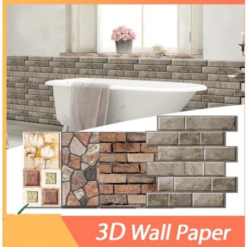 Self-adhesive Wallpaper Peeling Foam 3d Wall Waterproof Board Living Room Bedroom Childrens Room Diy Brick Stickers Home Decora