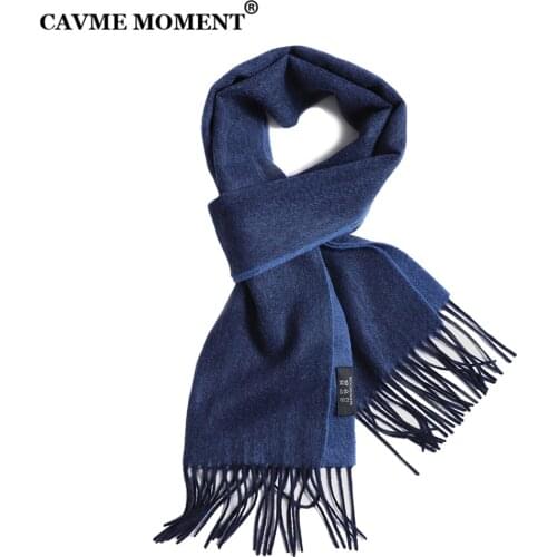 CAVME Pure Cashmere Scarf for Men Unisex Basic Long Scarf Winter Scarves for Lady Double Colors Business Wraps CUSTOM LETTERS