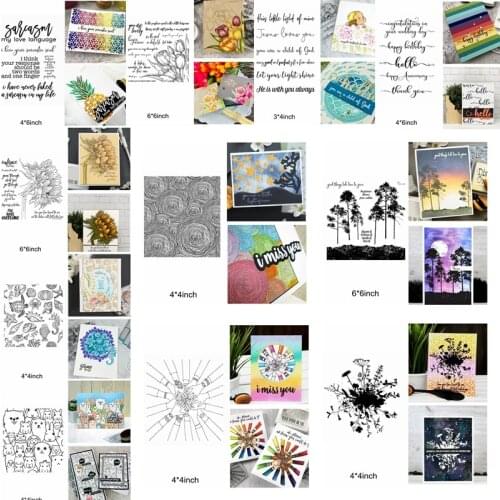 Flower Words Letter Ocean Animals Tree Starry Sky Hand Clear Silicone Stamps Scrapbook Craft Decorate Cards Album Stencils New