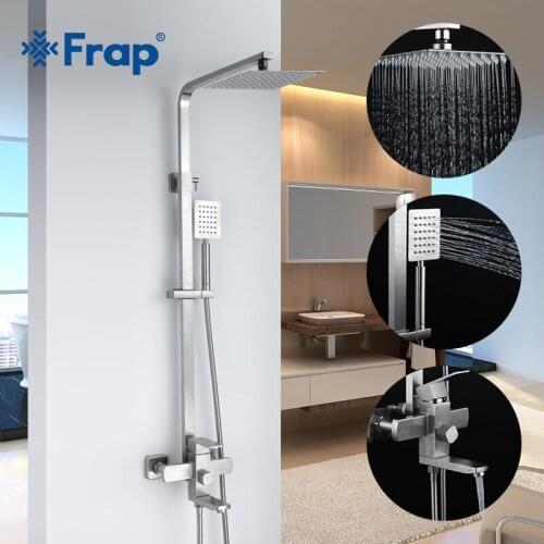 FRAP Shower System Top quality faucet bathroom shower faucet mixer set bath shower mixer system contemporary stainless steel