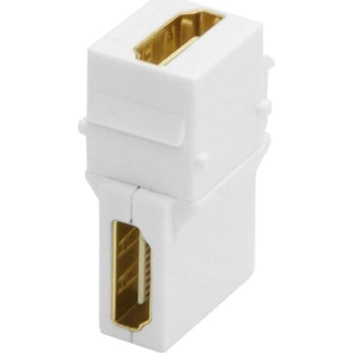 HDMI Keystone Jack Inserts 90 Degree Right Angled HDMI Female To Female Adapter Gold Plated