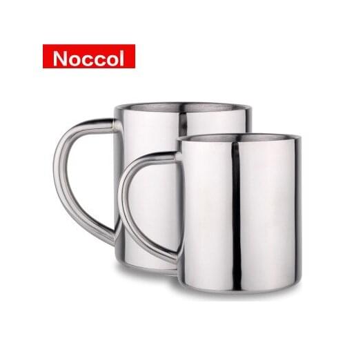 1pc High Quality Double Wall 280ml Stainless Steel Beer Mug Coffee Cup Keep Drink Hot and Cold Mug Cooler Cup Novetly Gifts