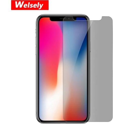 Welsely Anti Spy Peeping Screen Protector Privacy Anti-Spy Tempered Glass Protective Film for Apple iPhone X ten 10 Accessories