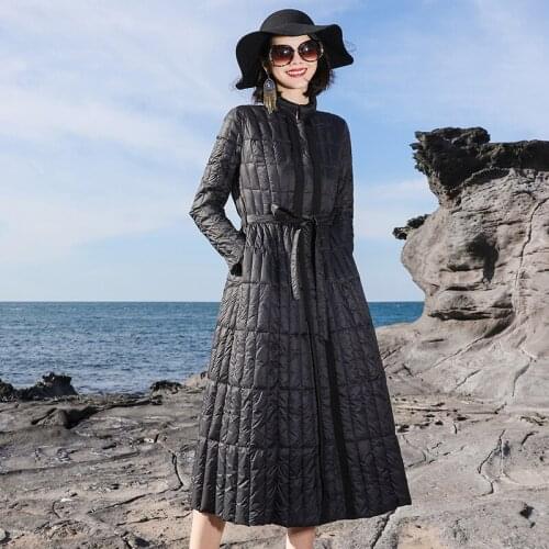 Womens Down Jacket Autumn Winter Coat Women Clothes 2020 Korean Vintage Long 90% White Duck Down Coat Female Jacket ZT4224