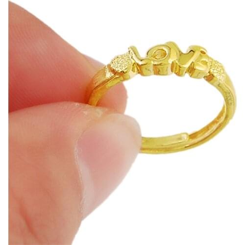 Lady Fashion Love Gold Rings Engagement Ring Gold Color Women Fine Jewelry R034