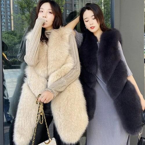 Winter Woman Fashion Faux Fur Vest Coat Female Casual Street Fake Fur Jacket Waistcoat 2021 Plus Size 3XL Sleeveless Coat Q269