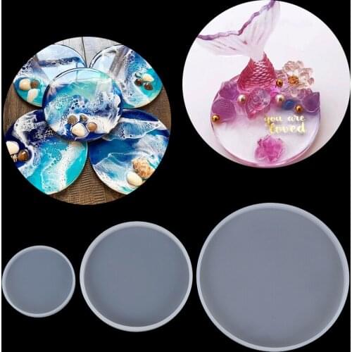 1PC White Round Silicone Epoxy Resin Casting Molds Pendant Agate Cup Mad Fluid Arts Jewelry Making Mould Handmade DIY Craft