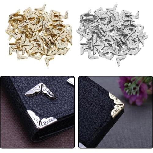 100pcs/bag Metal Book Corner Protectors Tone Scrapbooking Albums Menus Folders Corner Protector Card File Menu Metal Corner Book