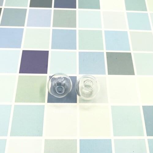1000pcs/lot 18mm Mini Lightbulb Glass Globe bubble round ball with hole Diy hollow glass orbs vial pendants glass bottle vials