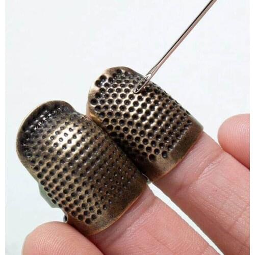 2 Sizes Finger Protector Thimble Coppers Brass Sewing Special Retro Thimble Home Craft DIY Thimble Sewing Tool Accessories