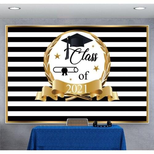 2021 Graduates Celebration Ceremony Striped Pattern Backdrops Photo Background Decorations for Rave Party Photography Props