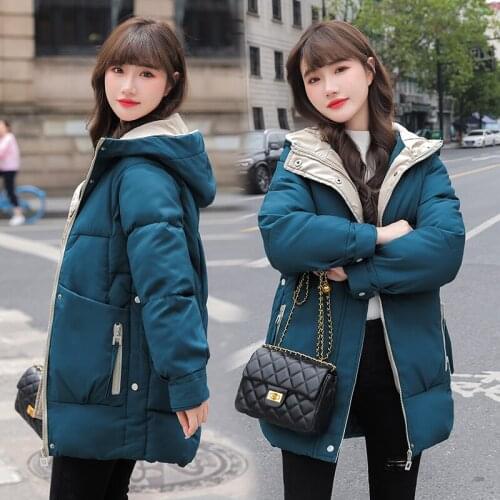 2021 Winter Women Parkas Coat Mid-long Thick Warm Mid-long padded Jacket Coat Winter Outwear Jacket parkas Plus size