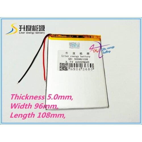 3.7 V tablet battery 6000 mah large-capacity PDA tablet PC MID 5096108 tablet battery