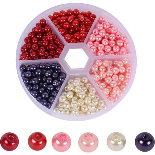 3Boxes=2160pcs 4MM Round with Hole Natural ABS Round Beads Mixed Color For Kids DIY Making Wedding Decorations Craft