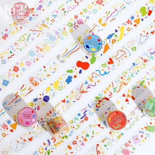 3cm*3m Kawaii Ribbon Balloon PET Washi Tape Stickers Scrapbooking Masking Tape Stationery School Supplies Bullet Journal n768