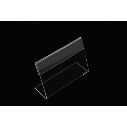7x5cm Clear Acrylic Plastic Table Sign Price Tag Label Display Paper Promotion Card Holders Thick 1.3mm L Stand